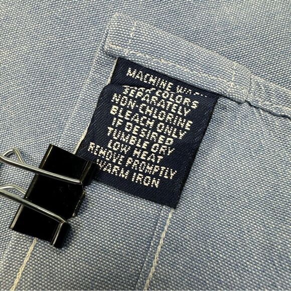 Vintage Chaps Ralph Lauren Shirt Mens Large Blue Cotton Button Business USA Made - Picture 12 of 13